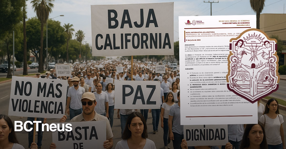Articulo - "Protección, no represión", responde Gob BC sobre protocolo de manifestaciones