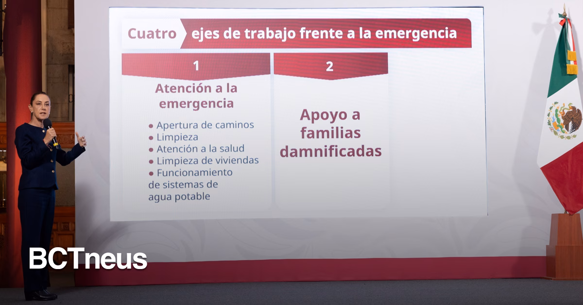 Articulo - Sheinbaum presenta cuatro ejes para atender la emergencia por lluvias