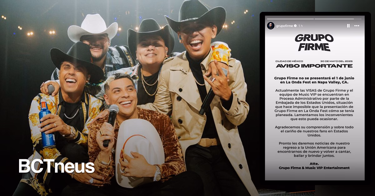 Articulo - Grupo Firme cancela show en California tras suspensión de visas
