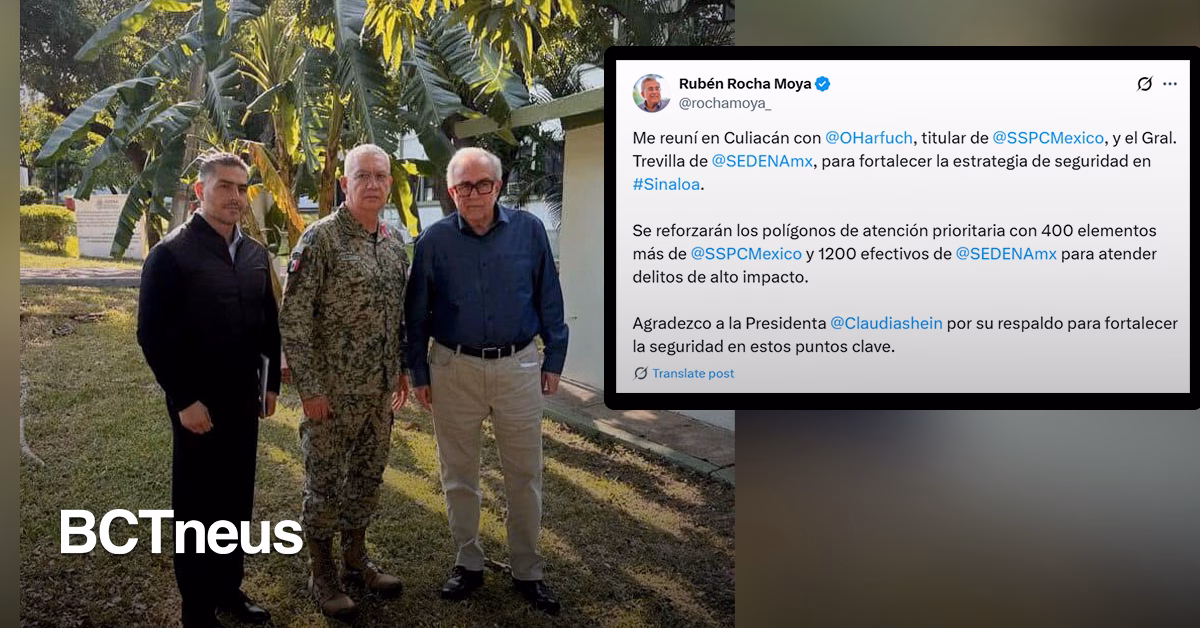 Articulo - Gobernador de Sinaloa se reúne con Harfuch y Sedena para fortalecer seguridad