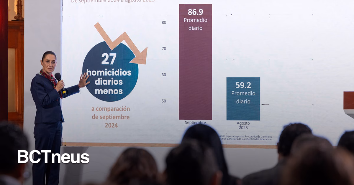 Articulo - Estrategia de seguridad reduce 27 homicidios diarios en México: Sheinbaum