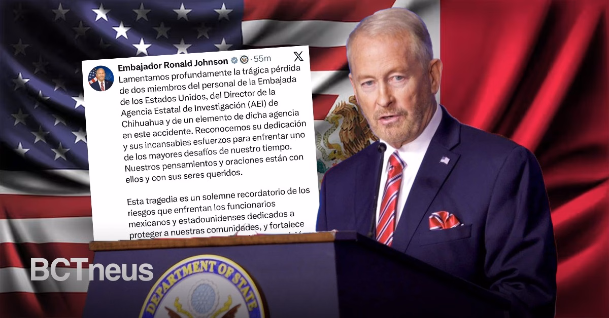 Articulo - Embajador de EU lamenta muerte de agentes en Chihuahua tras operativo contra narcolaboratorios