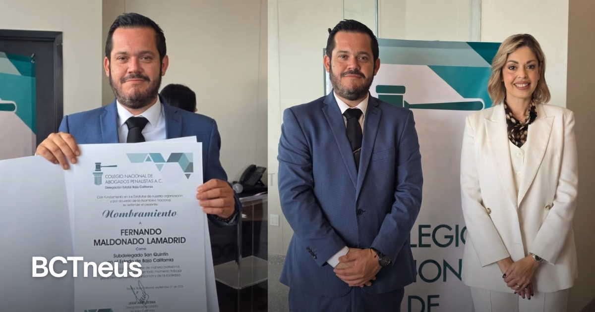 Articulo - Rinde protesta Fernando Maldonado Lamadrid como subdelegado del Colegio Nacional de Abogados Penalistas en San Quintín